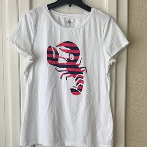 Tommy Hilfiger White T-Shirt with Navy and Pink Lobster 😁